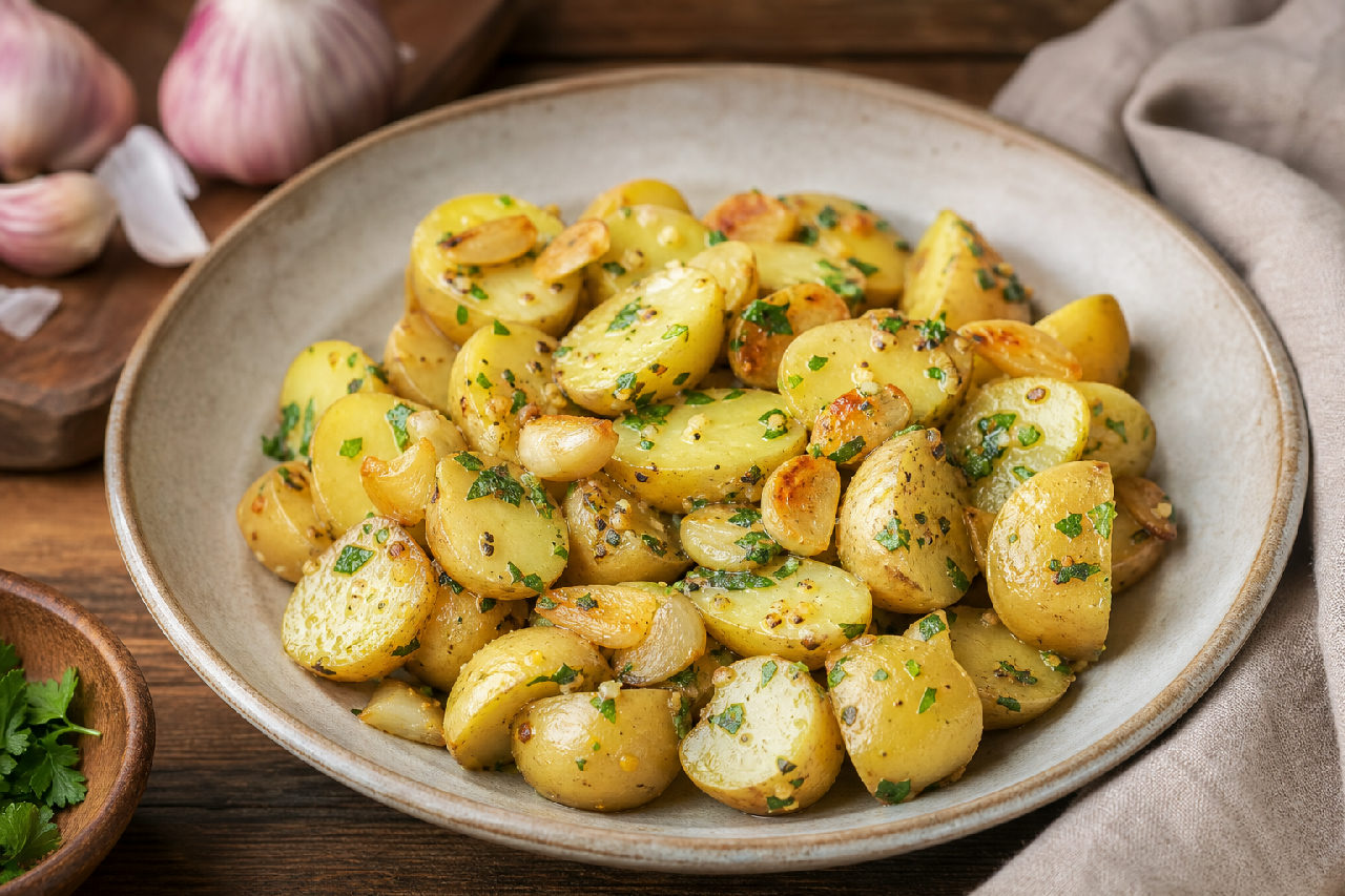 Salada Morna de Batata com Alho Assado: Receita Certeira